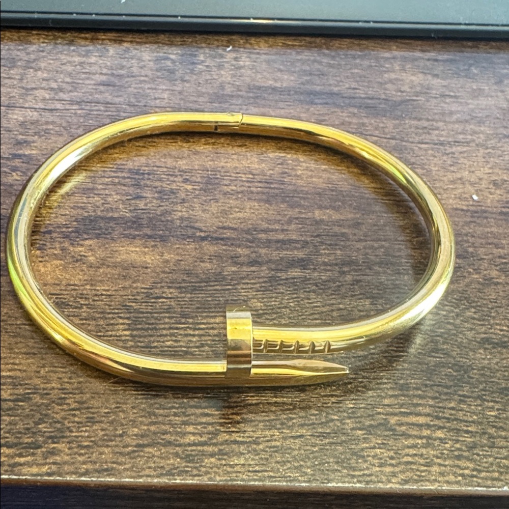 💎LUXURY GOLD NAIL BRACELET High End Style Stackable Bangle Men and Women